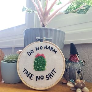 Handmade Embroidery Cactus Wall Art 🌵❤️